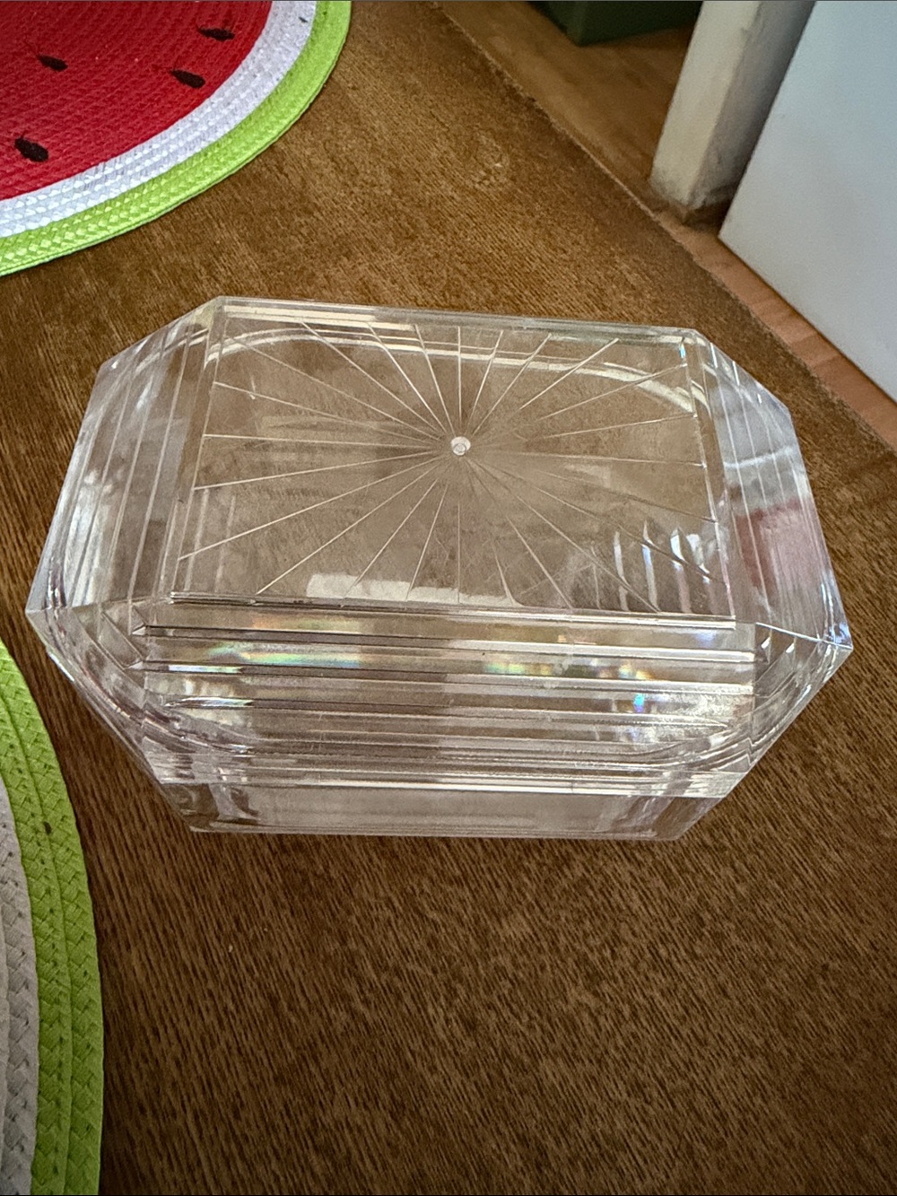 Vintage Clear Acrylic Jewelry Box Organizer